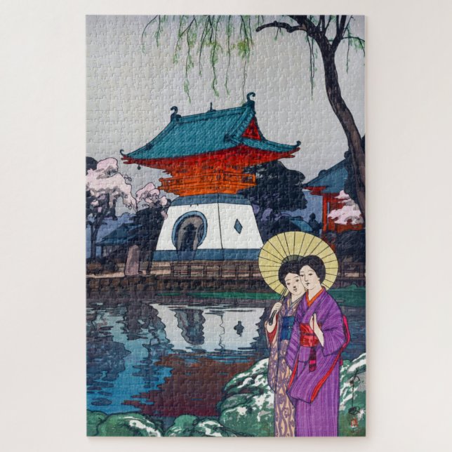 Puzzle ukiyoe - Yoshida - 13 - Shinobazu Pond - (Vertical)