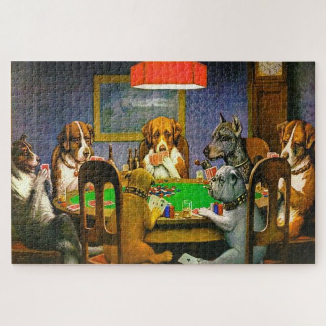 Puzzle Un ami dans le besoin Chiens jouer au poker 1903 (Horizontal)