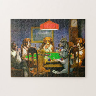 Puzzle Un ami dans le besoin Chiens jouer au poker 1903