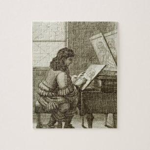 Puzzle Un artiste copiant sur un plat de gravure, imprim