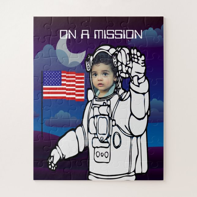 Puzzle Un astronaute sur la lune Un garçon de l'espace ex (Vertical)