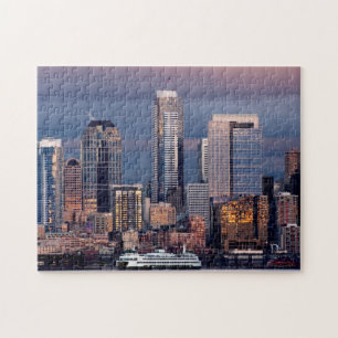 Puzzle Un beau et dramatique coucher du soleil vu de