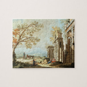 Puzzle Un berger avec des chèvres et d'autres figures