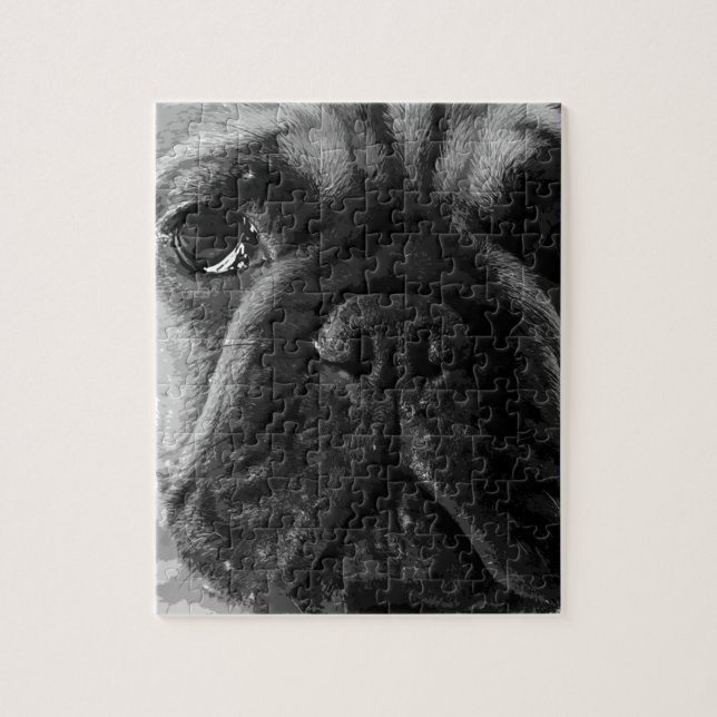 Puzzle Un bouledogue français noir et blanc (Vertical)