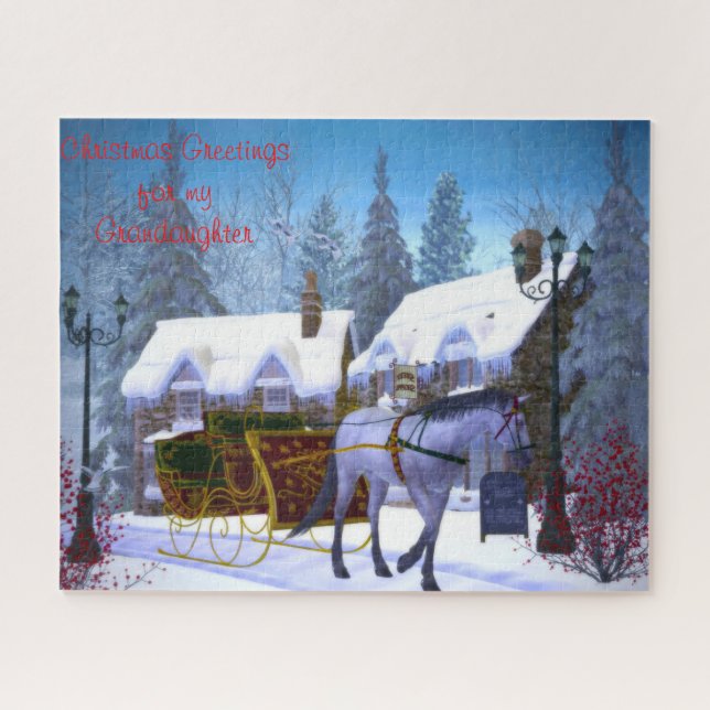 Puzzle Un cadeau de Noël pour ma petite-fille. (Horizontal)