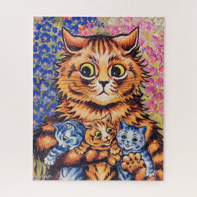 Puzzle Un chat avec ses chatons par Louis Wain (Vertical)