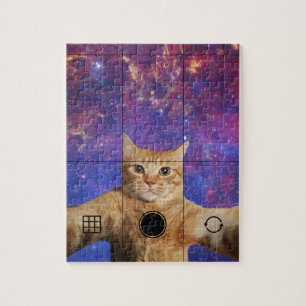 Puzzle Un chat Tabby Rouge prend un selfie dans l'espace