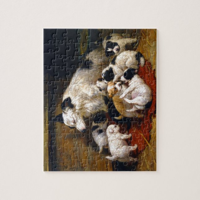 Puzzle Un chien et ses chiots (Vertical)
