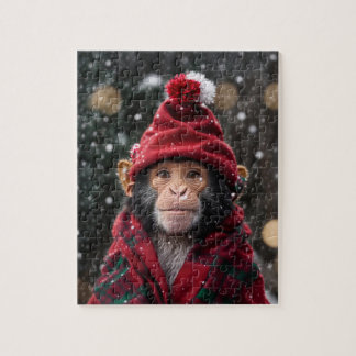 Puzzle Un chimpanzé de Noël