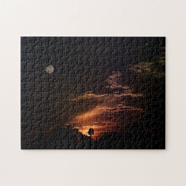 Puzzle "Un coucher de soleil sur la lune" (Horizontal)