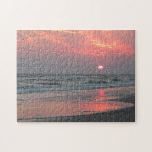 Puzzle Un coucher du soleil parfait - île de chêne, la