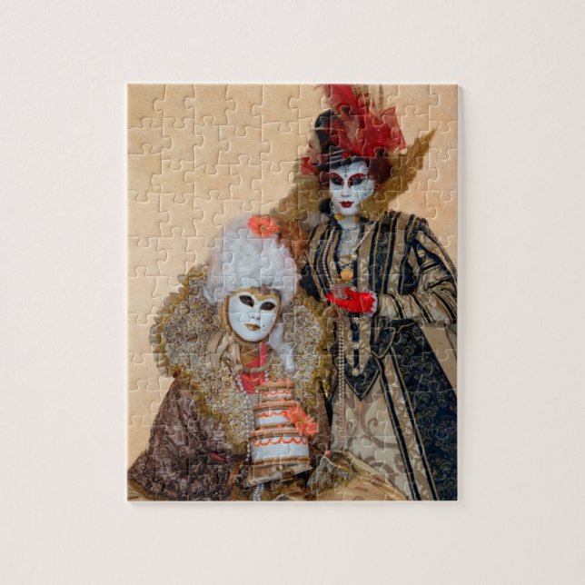 Puzzle Un couple en costume de carnaval à Venise (Vertical)