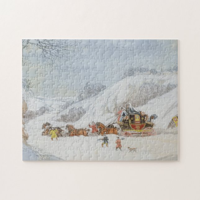 Puzzle Un courrier dans la neige profonde (Horizontal)