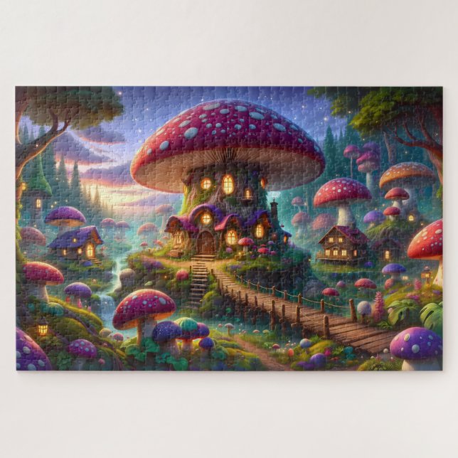 Puzzle Un crépuscule dans la ville de Toadstool (Horizontal)