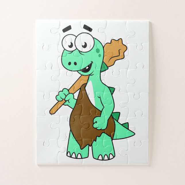 Puzzle Un Dessin Tyrannosaurus Rex Caveman. (Vertical)