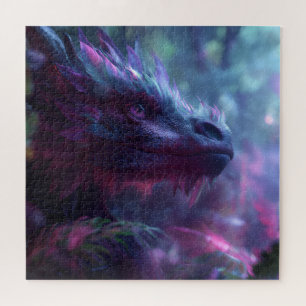 Puzzle Un dragon de fantaisie violet majestueux
