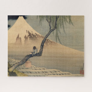 Puzzle Un garçon regardant le Mont Fuji par Katsushika Ho