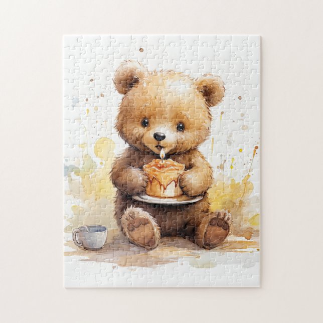 Puzzle un gâteau d'oreille anniversaire, Cute Bear Jigsaw (Vertical)