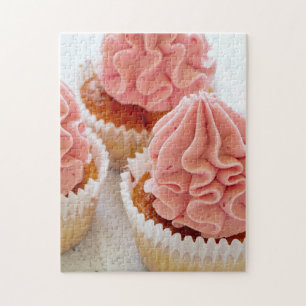 Puzzle Un gâteau sucré à glaçage rose
