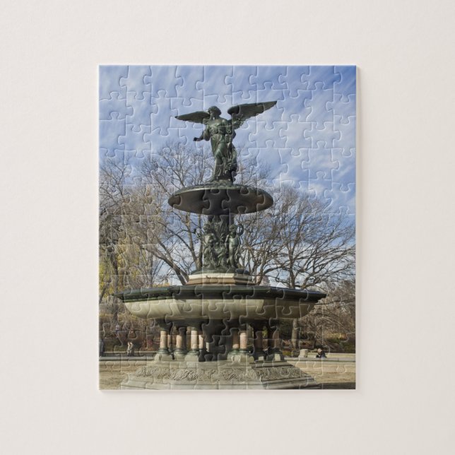 Puzzle Un hiver sec Fontaine de Bethesda à Central Park (Vertical)