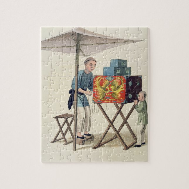 Puzzle Un homme avec une Raree-Exposition, plaquent 10 (Vertical)