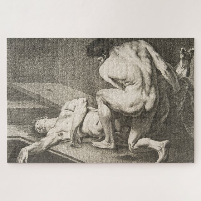 Puzzle Un homme levant les pattes d'un autre homme (Horizontal)