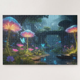 Puzzle Un jardin d'imaginaires aux fleurs bioluminescente