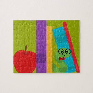 Puzzle Un joli bouquineur avec un design enfant pomme