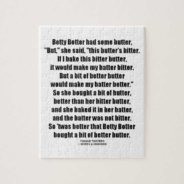 Puzzle Un meilleur beurre de Betty Botter (tornade de (Vertical)