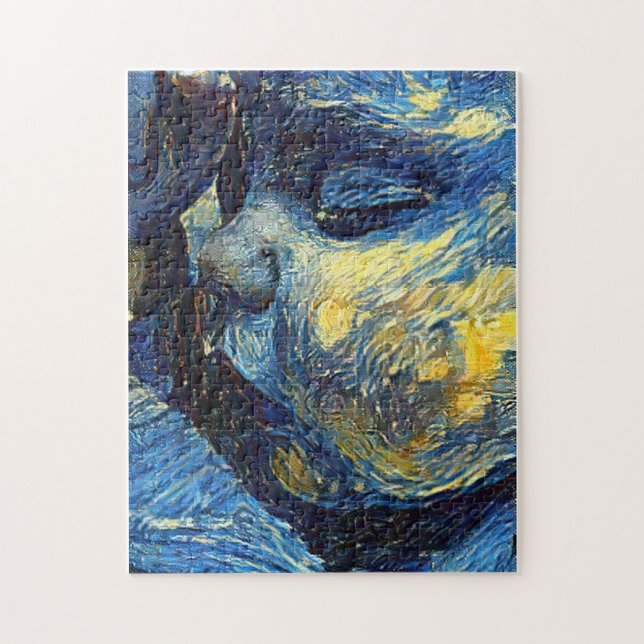 Puzzle un monde qui dort, dans les bras de l'amour. (Vertical)
