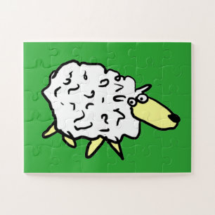 Puzzle Un mouton amusant en forme de dessin animé