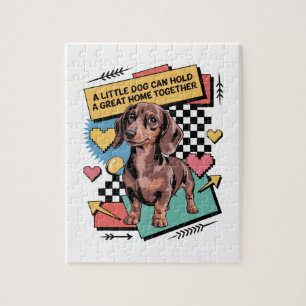Puzzle Un petit chien peut rassembler une grande maison