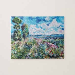 Puzzle Un pré inspiré par Claude Monet pour les peupliers