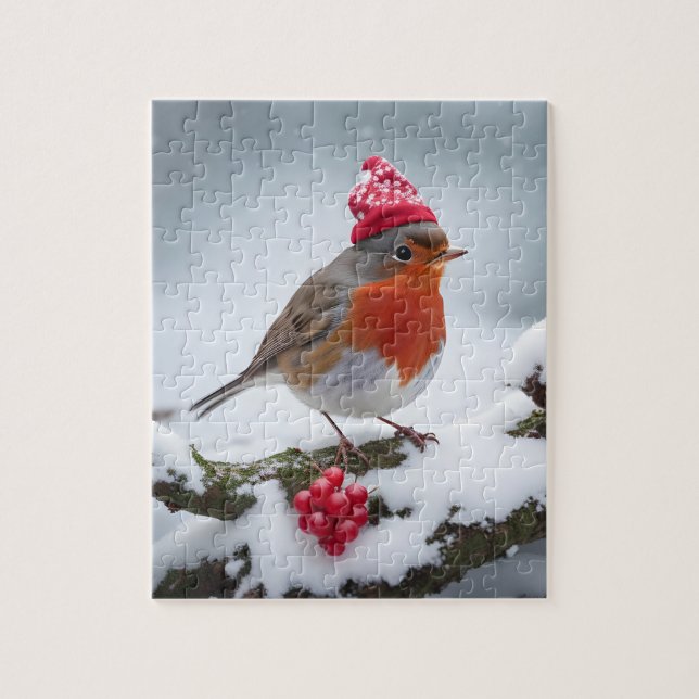 Puzzle Un Robin de Noël (Vertical)