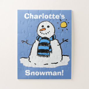 Puzzle Un Snowman amusant dans un cadre hivernal