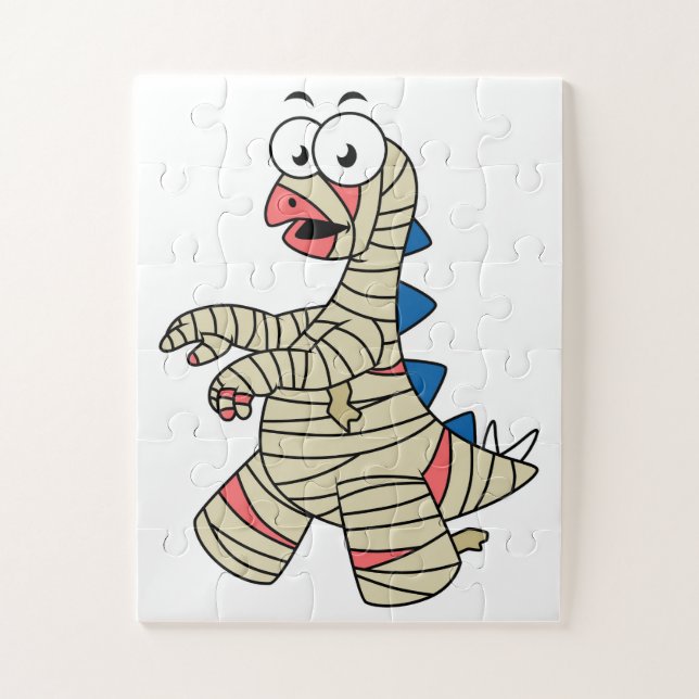 Puzzle Un Stegosaurus Caricature Habillé Comme Une Maman. (Vertical)