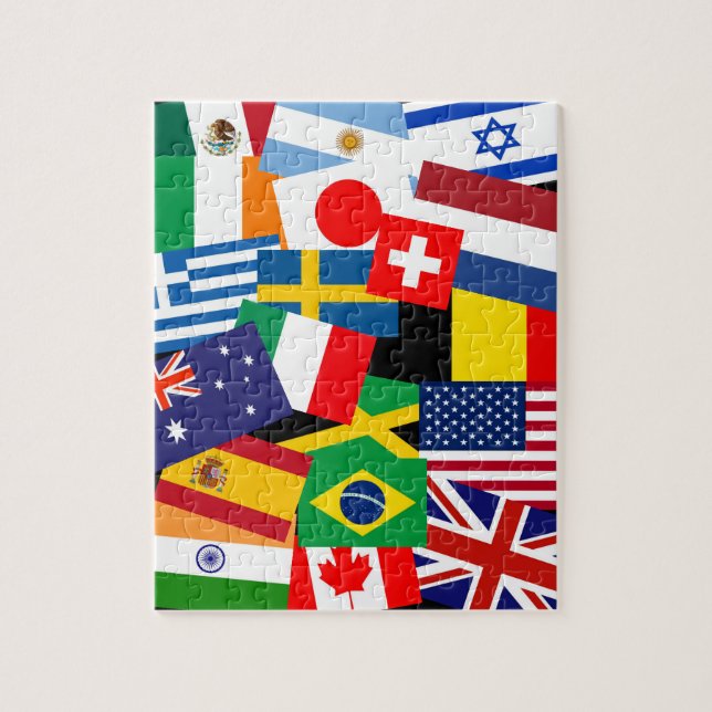 Puzzle Un tas de drapeaux du monde (Vertical)