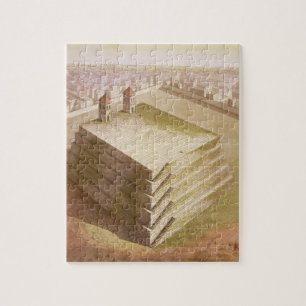 Puzzle Un Teocalli au Mexique (gravure de couleur)