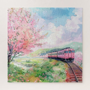 Puzzle Un train au printemps