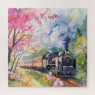 Puzzle Un train au printemps