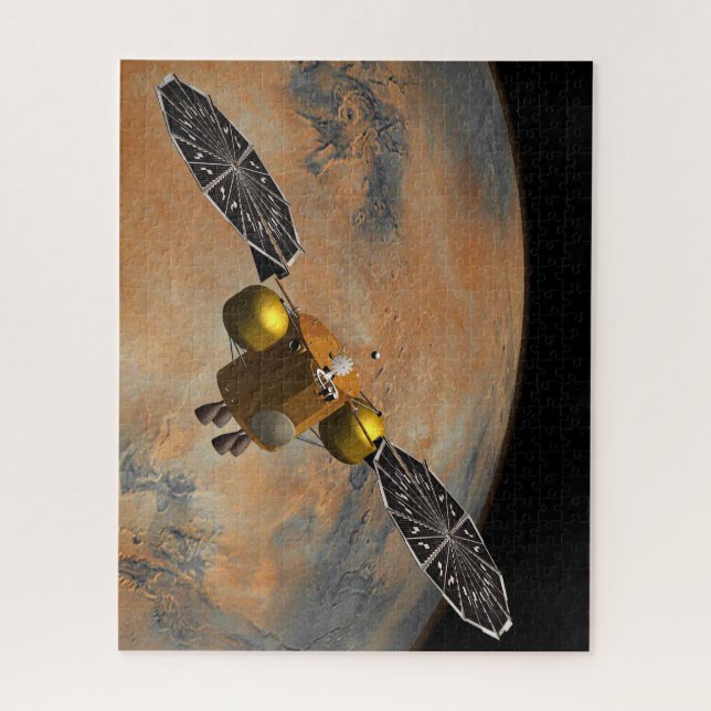 Puzzle Un vaisseau Spacecraft Orbitant Mars. (Vertical)
