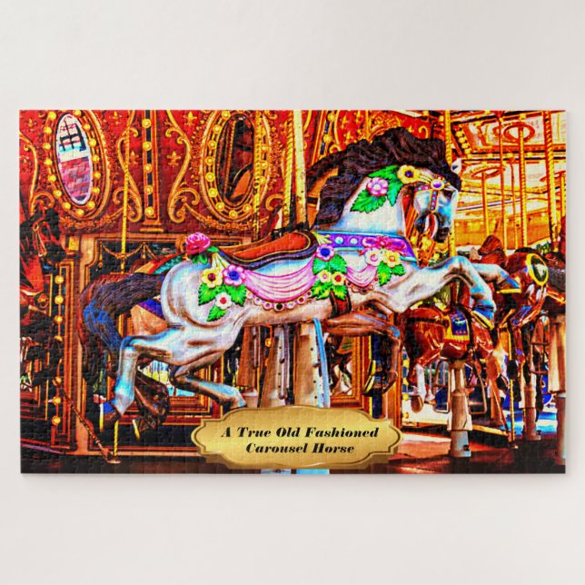 Puzzle Un véritable cheval de carrousel à l'ancienne 1014 (Horizontal)