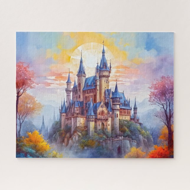 Puzzle Un vieux château magique dans la brume matinale (Horizontal)