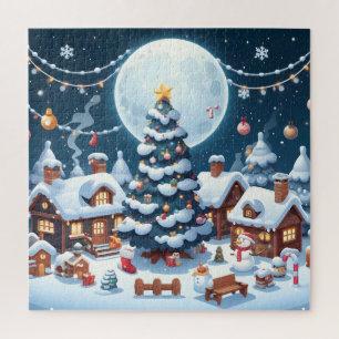 Puzzle Un village de Noël féerique