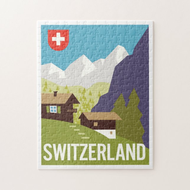 Puzzle Une affiche de voyage de la Suisse (Vertical)
