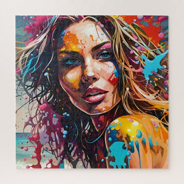 Puzzle Une belle femme à la plage (Vertical)