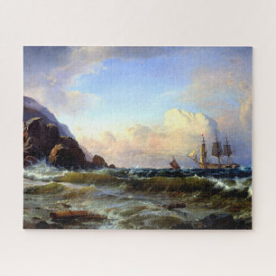 Puzzle Une côte norvégienne C.F. Sørensen 1868