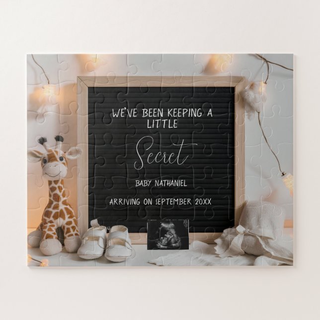 Puzzle Une faire-part de grossesse en girafe en douceur a (Horizontal)