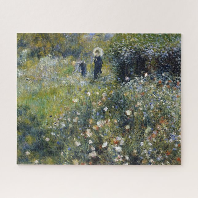 Puzzle Une femme avec un parasol dans un jardin par Augus (Horizontal)