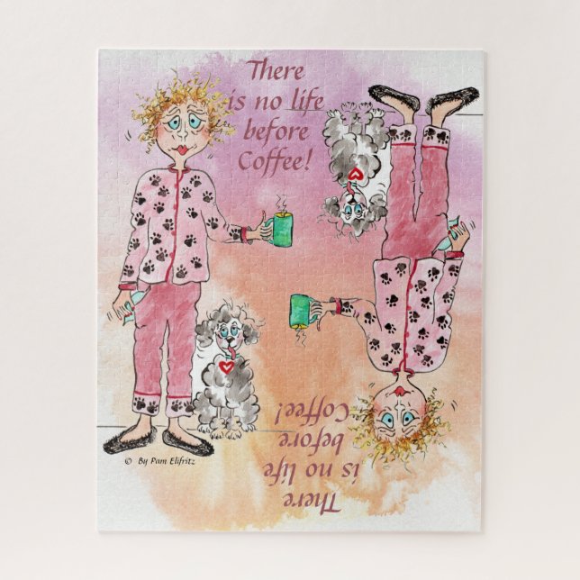 Puzzle Une femme en pyjama a besoin de son dessin couleur (Vertical)